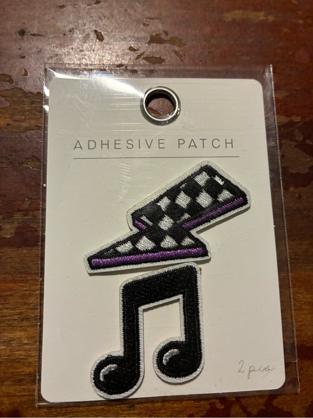 Adhesive Music Note Patch Set - Black & Purple